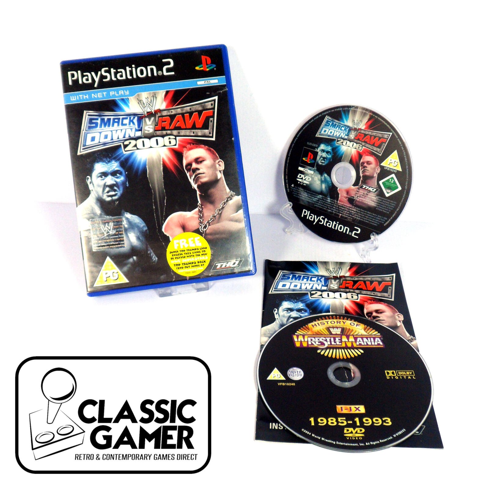 WWE SmackDown! Vs Raw 2006 & RARE History of Wrestlemania DVD (Sony PlayStation 2)